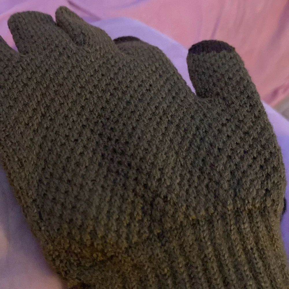 NEW 100% Cotton Touch Screen Winter Gloves Knit Coffee Phone Textured